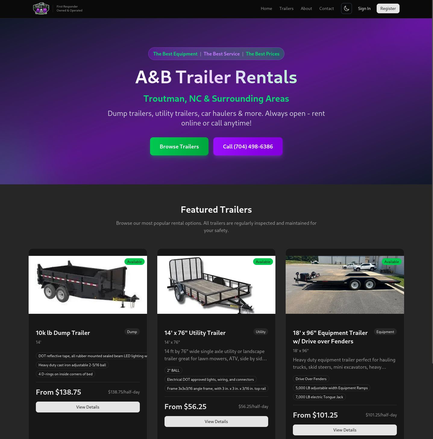 A&B Trailer Rental screenshot