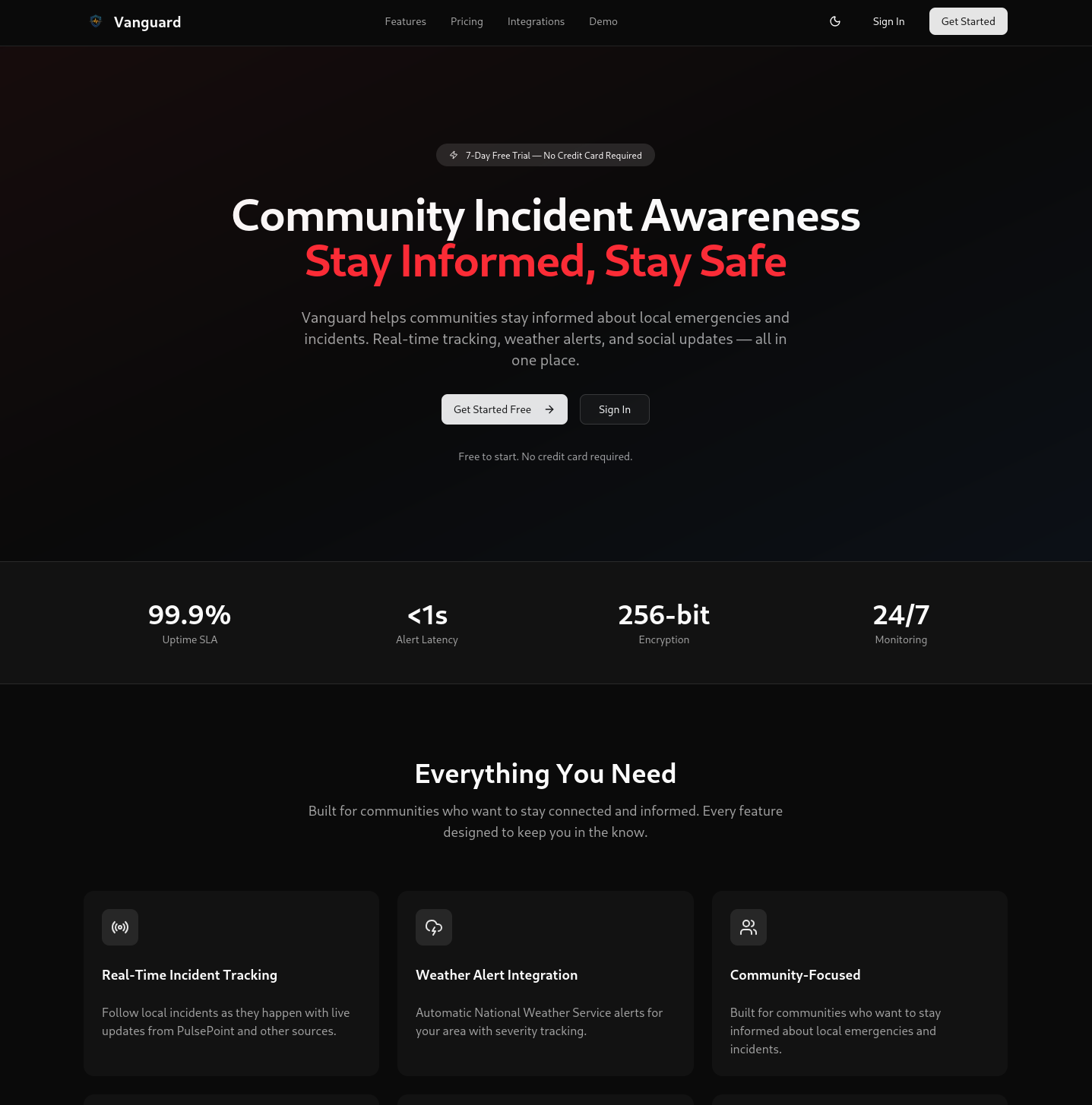 Vanguard Alerts screenshot
